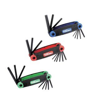 Hyper Tough Folding Hex Key Set 3-Pack SAE Metric Torx Star Allen Wrench